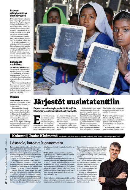 Esse 08/2013 (pdf) - Espoon seurakuntasanomat