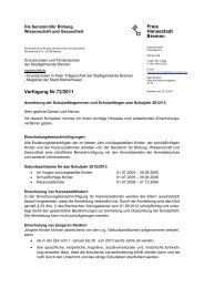 Verfügung Nr. 72/2011 Anmeldung der Schulanfängerinnen und