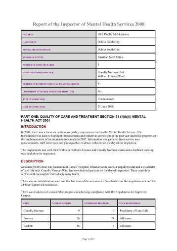 Jonathan Swift Clinic, St. James's Hospital - Mental Health ...