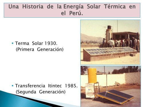 Perspectivas para una Industria Solar Térmica en el Perú