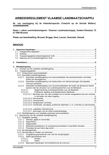 Arbeidsreglement VLM - Bestuurszaken