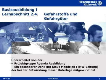 Gefahrstoffe und GefahrgÃ¼ter - THW Gst Straubing