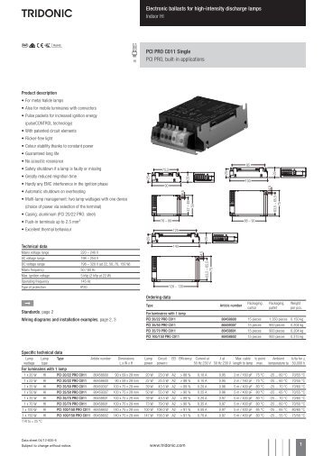 Electronic ballasts for high-intensity discharge lamps Indoor HI PCI ...