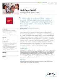 ACL Case Study: Wells Fargo - Tech Supply