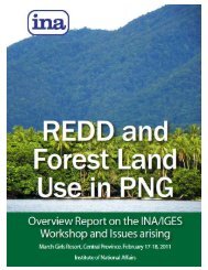 REDD and Forest Land Use in PNG - PNG Institute of National Affairs