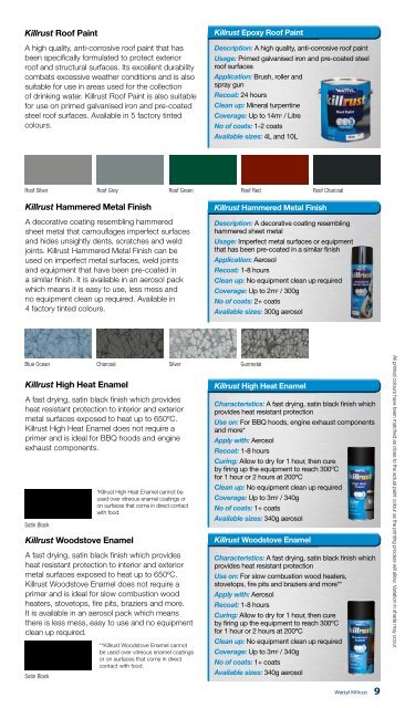 Wattyl Industrial Coatings Colour Chart