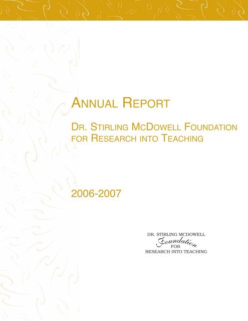 McDowell Annual Report 2006-2007 - Dr. Stirling McDowell ...