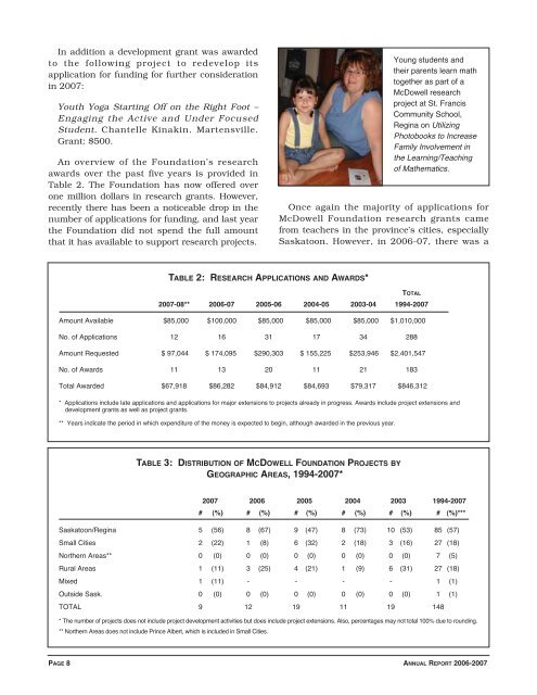 McDowell Annual Report 2006-2007 - Dr. Stirling McDowell ...