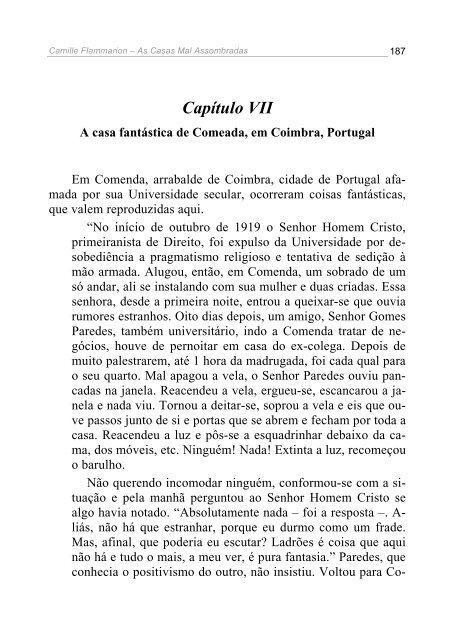 As casas mal assombradas - de Camille Flammarion - Limiar EspÃ­rita