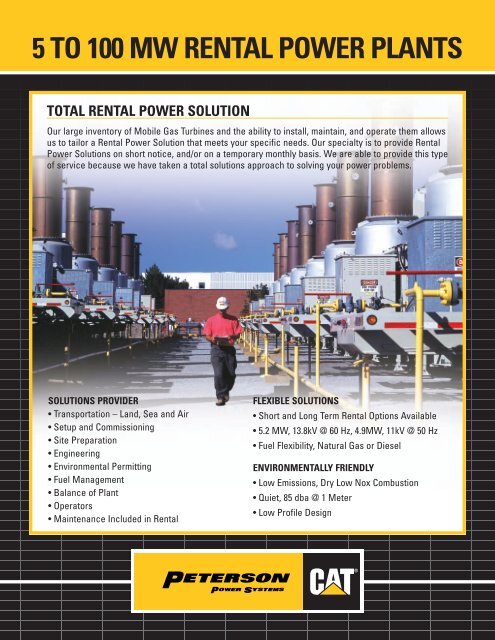 5 TO 100 MW RENTAL POWER PLANTS - Peterson Power