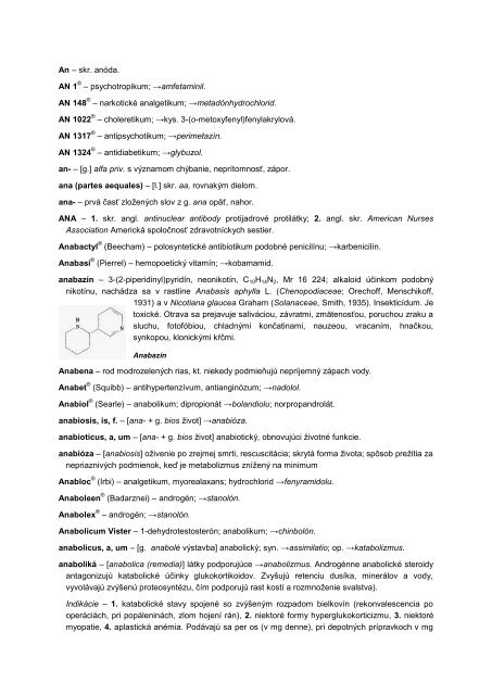 An – skr. anóda. AN 1 ® – psychotropikum ... - datasolution.sk