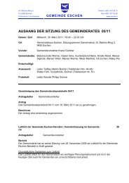 aushang der sitzung des gemeinderates 05/11 - Gemeinde Eschen ...