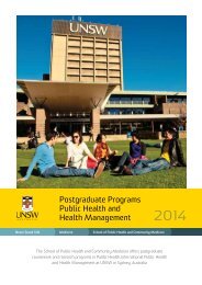 Postgraduate Prospectus - School of Public Health and Community ...