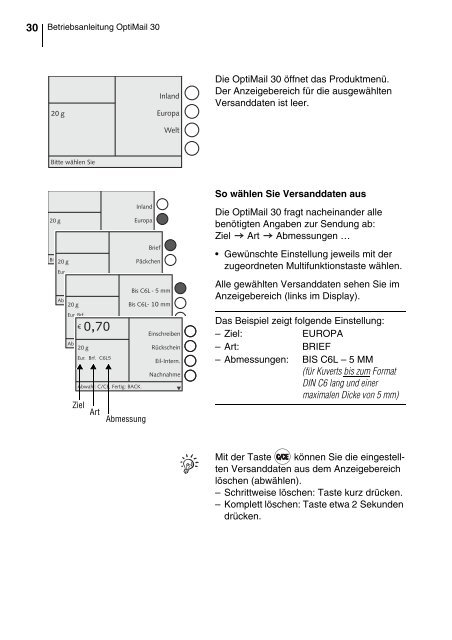 OptiMail 30 DEU / Betriebsanleitung - Francotyp Postalia