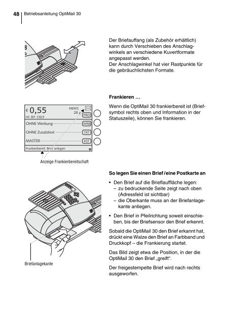 OptiMail 30 DEU / Betriebsanleitung - Francotyp Postalia