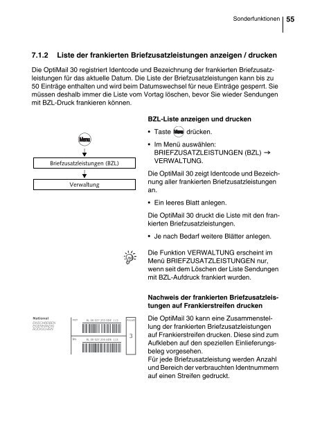OptiMail 30 DEU / Betriebsanleitung - Francotyp Postalia