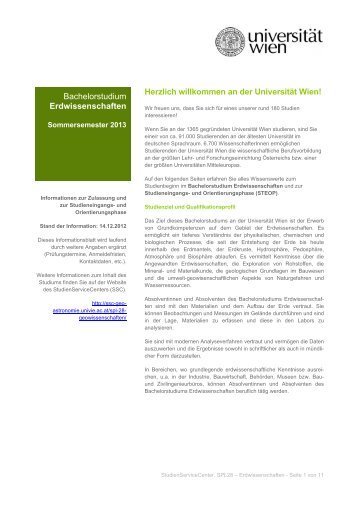 Infofolder Bachelor Erdwissenschaften (SS 2013) - STRV ...