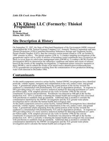 Fact Sheet - Thiokol/ATK Tactical Systems