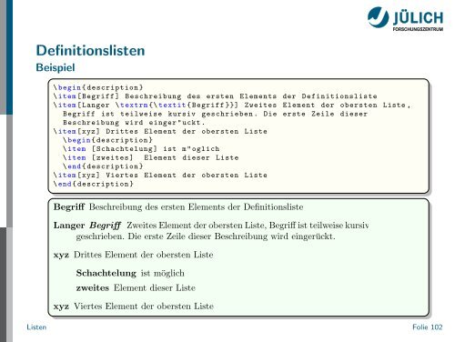 Latex - Presentation - STRV Erdwissenschaften