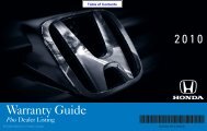 Warranty Guide - Honda Canada
