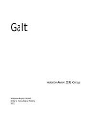 1851 Census - Galt - Waterloo Region Branch, OGS