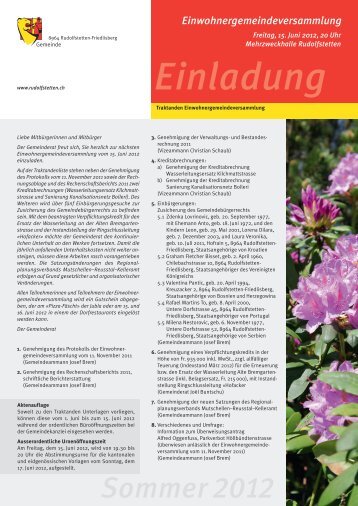 Einladung (PDF) - Gemeinde Rudolfstetten