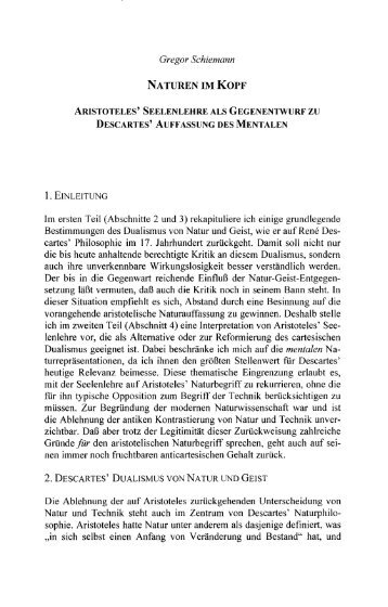 Naturen im Kopf. Aristoteles' Seelenlehre als ... - Philosophie