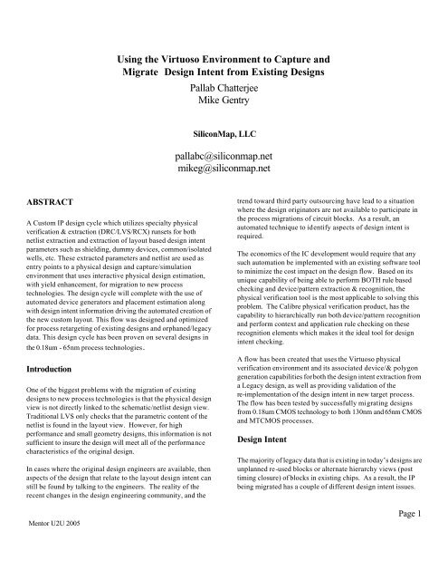 Using the Virtuoso Environment to Capture and Migrate Design ...