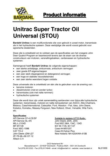 Unitrac Super Tractor Oil Universal (STOU) - Bardahl