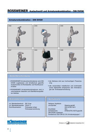 ROSSWEINER Auslaufventil und Armaturenkombination ... - Raminex