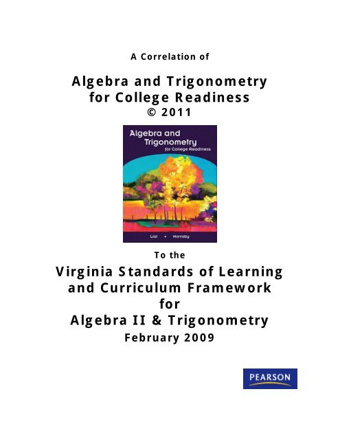 Algebra And Trigonometry For College Readiness Virginia Pearson