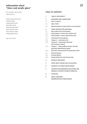 Information sheet “Glass and acrylic glass“ - Holz-Handwerk