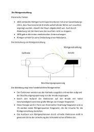 Unterrichtsskript RÃ¶ntgenstrahlung - Treminer.de