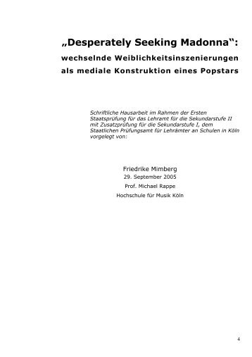 Desperately Seeking Madonna”: wechselnde - Michael Rappe