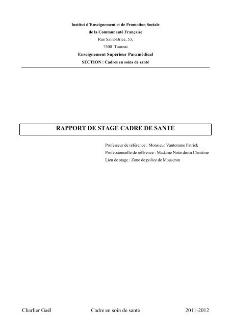rapport de stage difficultes rencontrees