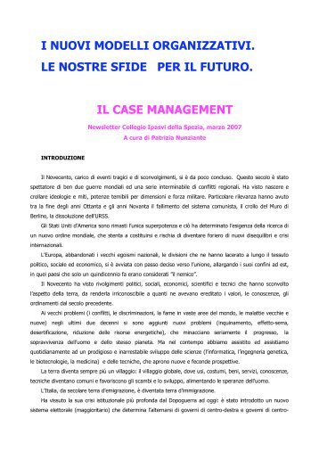 Il Case Management - IPASVI - La Spezia