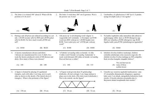 Mathematics Challenge Wiskunde-uitdaging Umceli ... - AMESA