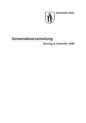 Gemeindeversammlung - Gemeinde StÃƒÂ¤fa