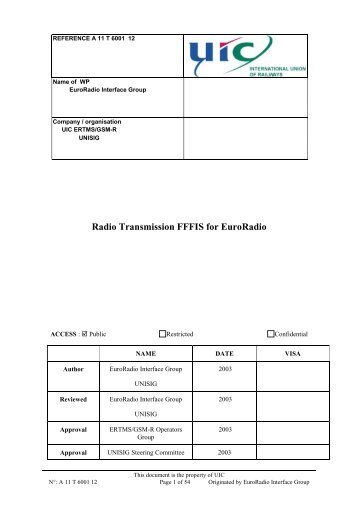 Radio Transmission FFFIS for EURORADIO