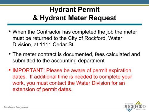 Water Main Construction - the City of Rockford