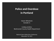 Police and Overdose in Portland - Harm Reduction Coalition
