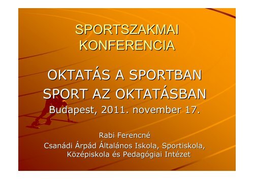 Rabi Ferencné - Nemzeti Sport Intézet