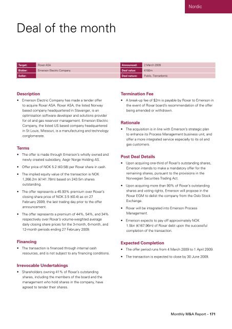 Monthly M&A Insider - Mergermarket