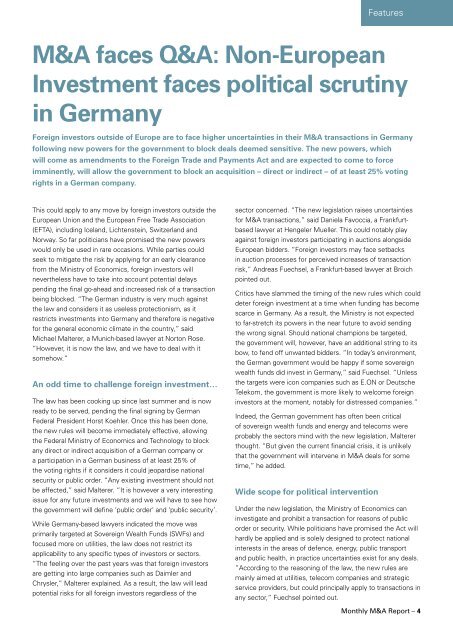 Monthly M&A Insider - Mergermarket