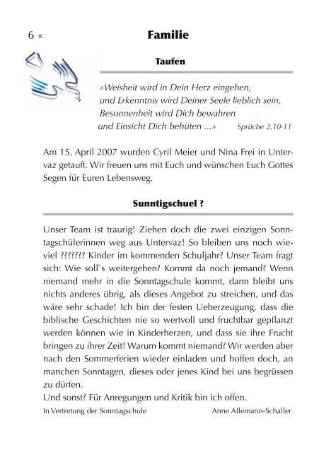 GB Uv 2007 - Reformierte Kirchgemeinde Untervaz