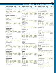 MALLINCKRODT CHEMICAL PRICE LIST