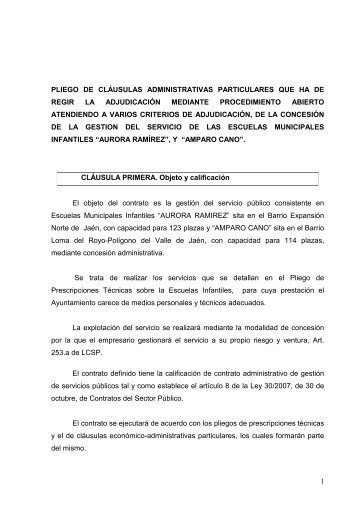 1 pliego de clÃ¡usulas administrativas particulares que ha de regir la ...