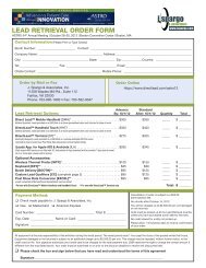 LEAD RETRIEVAL ORDER FORM - J. Spargo & Associates