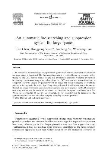 An automatic fire searching and suppression system for large spaces