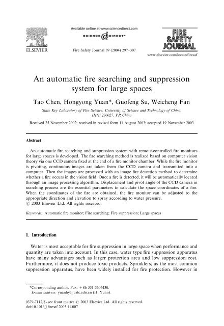 An automatic fire searching and suppression system for large spaces